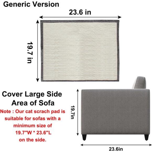 Cat Scratch Furniture Couch Protector with Natural Sisal for Protecting Couch - Picture 3 of 7